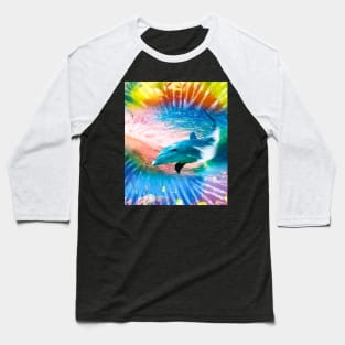 Dolphin Swimming Riding Surfing Wave Tie Tye Dye Baseball T-Shirt